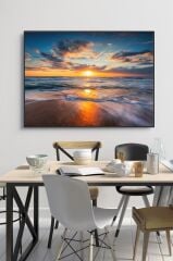 60 x 70 cm Gündoğumu Desenli Cam Tablo 4mm Temperli Camdır