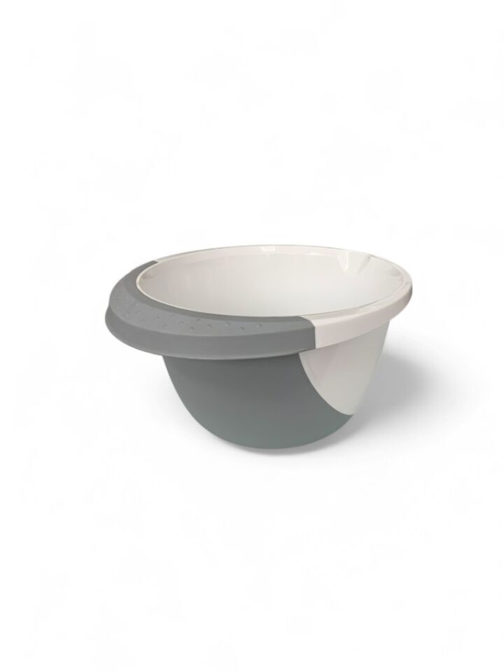 3 Litre Plastik Karıştırma Kabı – Gri Beyaz