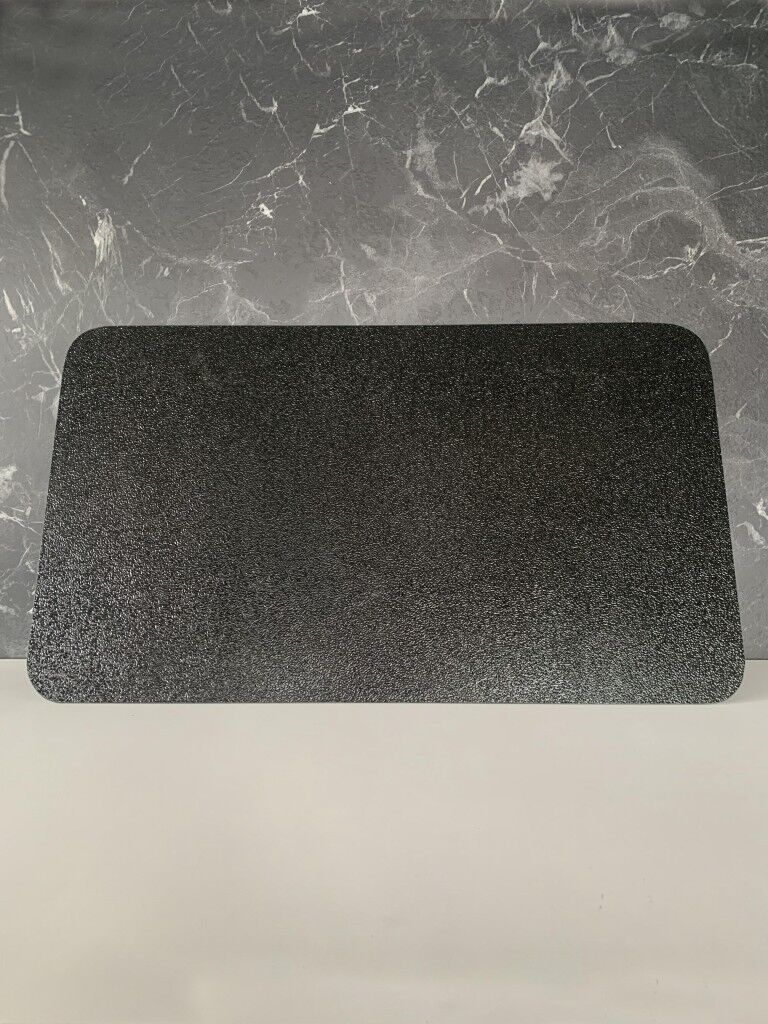 30x52cm - Buzlu Cam, Düz Siyah, Kesme Tahtası - Sunumluk