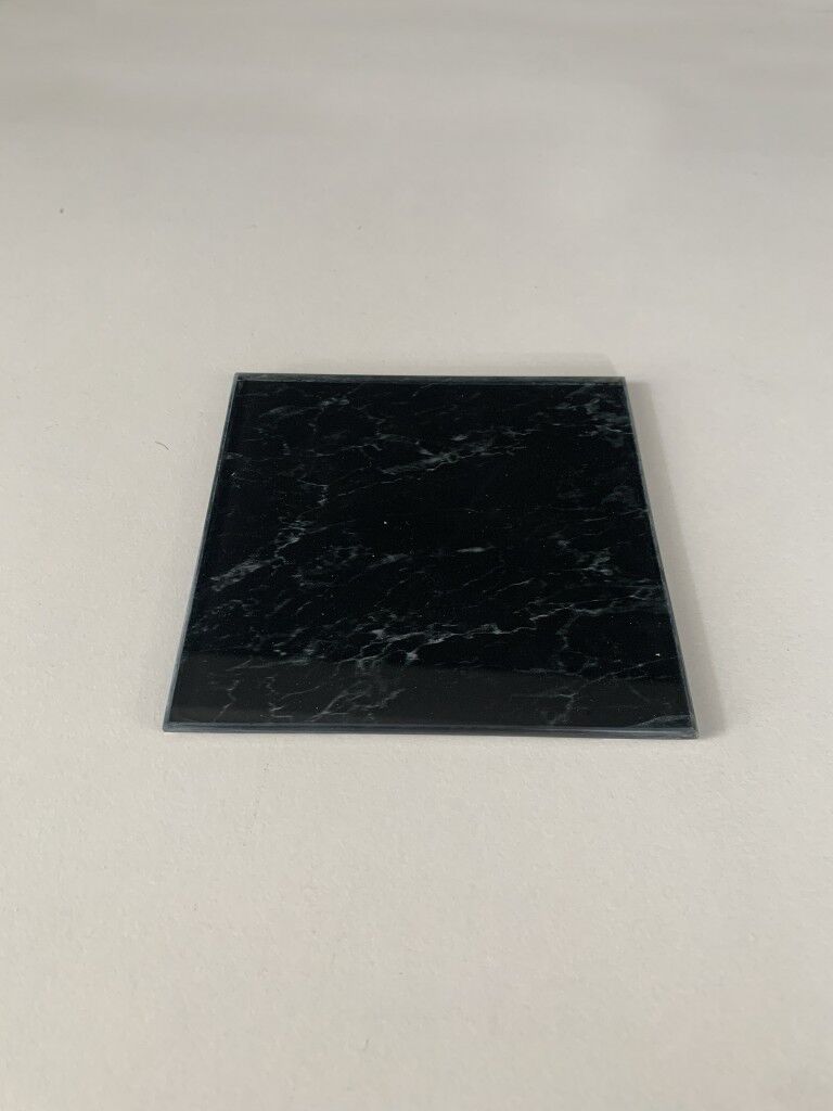 10x10cm - Siyah Mermer, Bardak Altlığı - Sunumluk