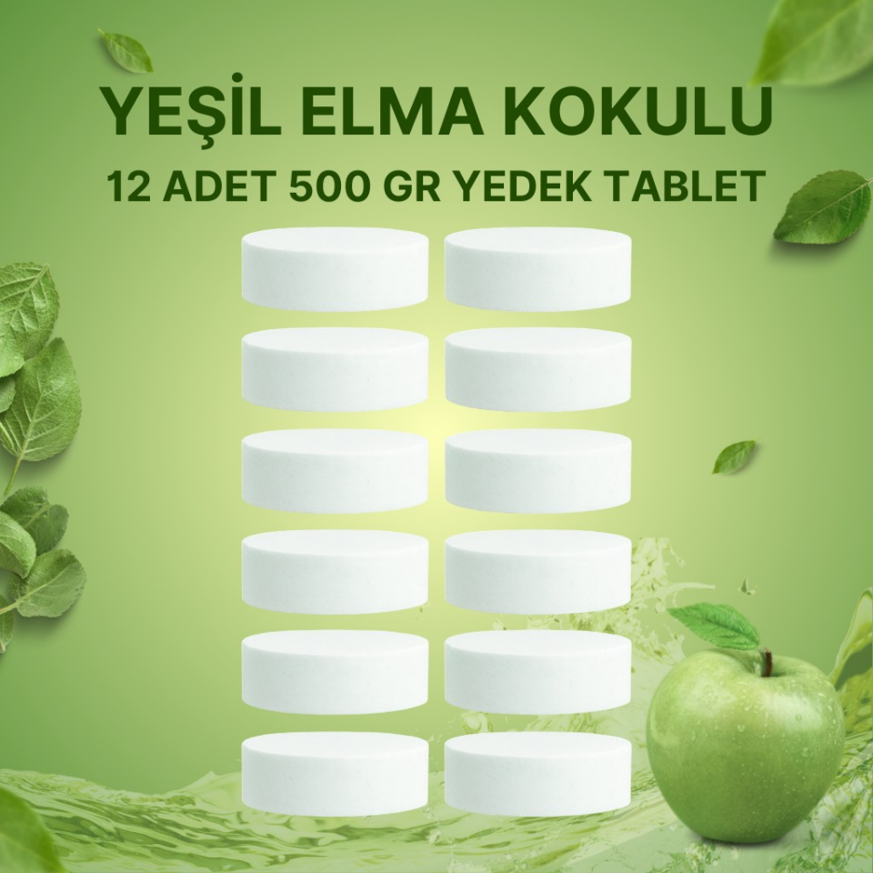 6 Adet 2x500GR - YEŞİL ELMA - Nem Alıcı Rutubet Giderici Yedek Tablet