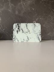 16x23cm - Beyaz Mermer, Kesme Tahtası - Sunumluk