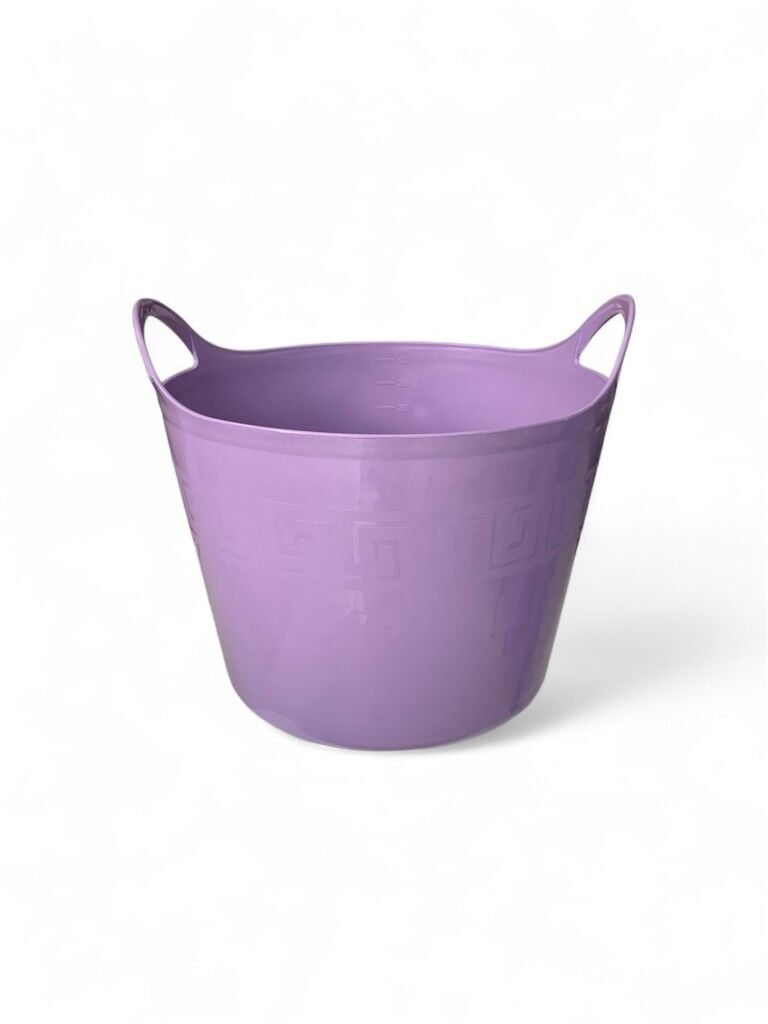 Mor, Esnek Plastik Kova – 42 Litre, Kurban Kovası, Esneyebilen Oyuncak ve Çamaşır Sepeti