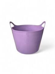 Mor, Esnek Plastik Kova – 42 Litre, Kurban Kovası, Esneyebilen Oyuncak ve Çamaşır Sepeti