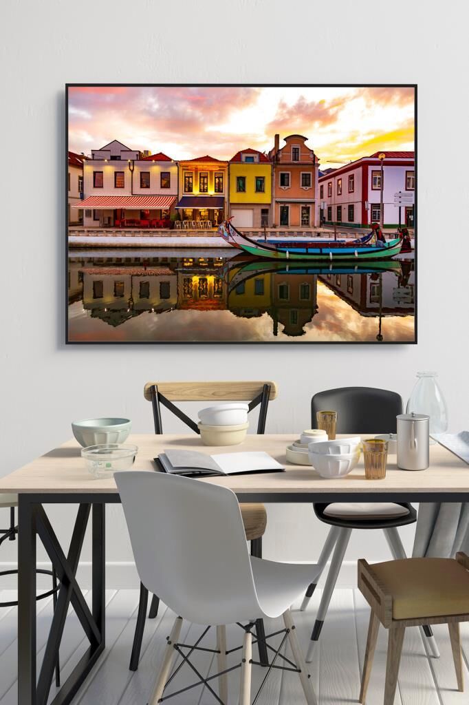 60 x 70 cm Aveiro Desenli Cam Tablo 4mm Temperli Camdır