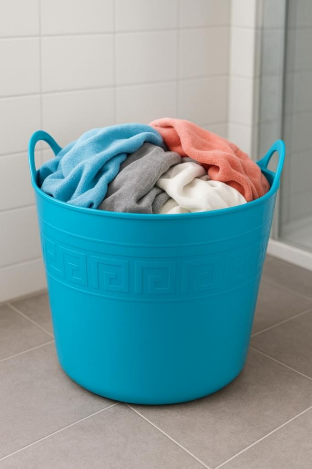 Turkuaz, Esnek Plastik Kova – 42 Litre, Kurban Kovası, Esneyebilen Oyuncak ve Çamaşır Sepeti
