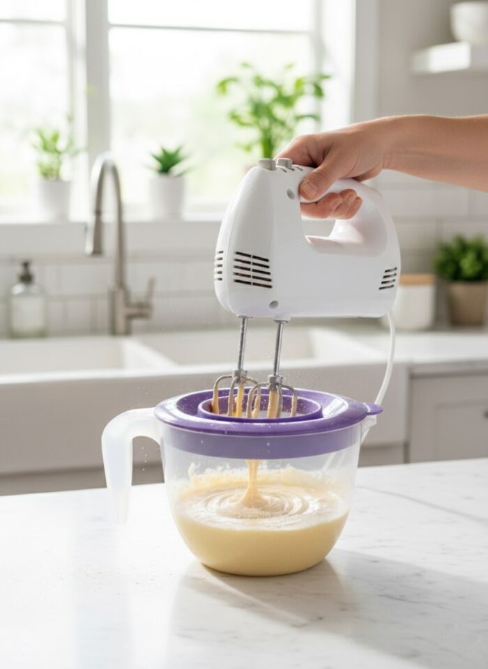 Mor, Kapaklı Mikser Kabı Kaydırmaz Tabanlı 2 Litre