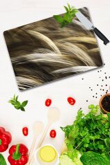 30x40 cm Cam Kesme Tahtası Hasat Desenli