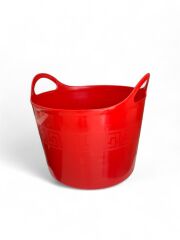 Kırmızı, Esnek Plastik Kova – 20 Litre, Temizli Kovası, Esneyebilen Oyuncak ve Çamaşır Sepeti