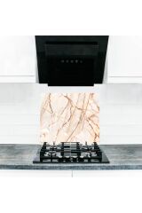 50X56 cm Cam Ocak Koruyucu Kırmızı Taş