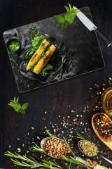 30x40 cm Cam Kesme Tahtası Mısır Desenli