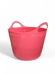 Pembe, Esnek Plastik Kova – 20 Litre, Temizli Kovası, Esneyebilen Oyuncak ve Çamaşır Sepeti