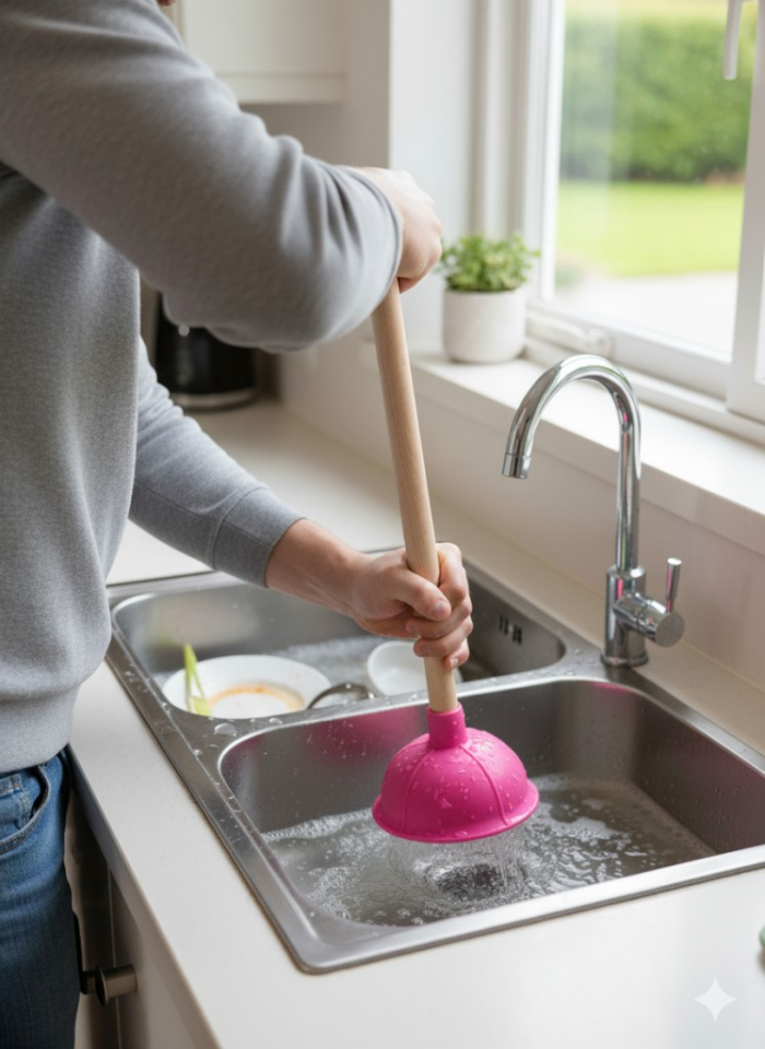 Pembe - Klozet, Banyo ve Lavabo Gider Açma Pompası