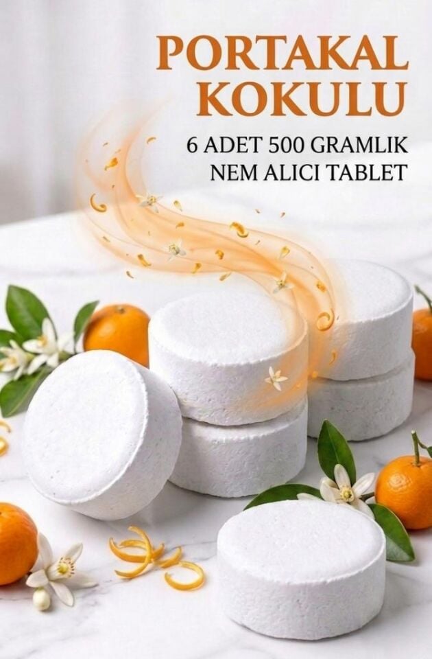 3 Adet 2x500Gr - PORTAKAL - Nem Alıcı Rutubet Giderici Yedek Tablet