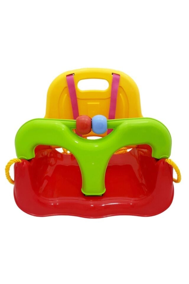 Kırmızı, Emniyet Kemerli Çocuk ve Bebek Salıncağı – Bahçe & Balkon İçin Güvenli Salıncak