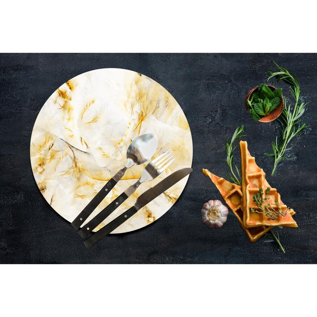 Çap 32 cm Beyaz Altın Desenli