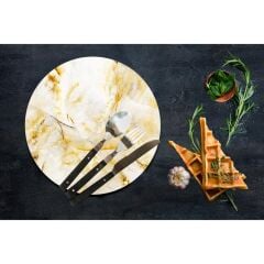 Çap 32 cm Beyaz Altın Desenli