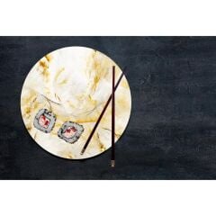 Çap 32 cm Beyaz Altın Desenli