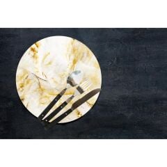 Çap 32 cm Beyaz Altın Desenli
