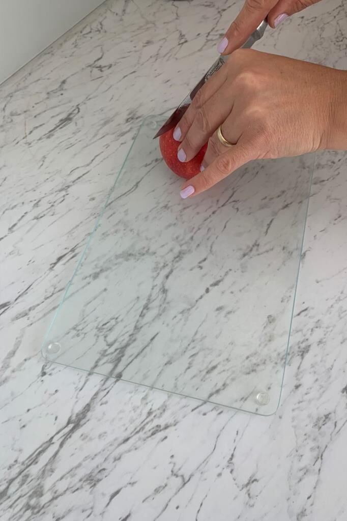 20x30 cm Cam Kesme Tahtası Saydam