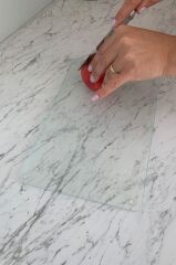 20x30 cm Cam Kesme Tahtası Saydam