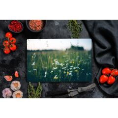 30x40 cm Cam Kesme Tahtası Kır Çiçeği