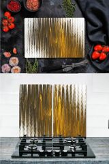 Takım Halinde Art 20x30 cm Kesme Tablası ve 2'li 30x52 cm Cam Ocak Koruyucu 4'lü Ocaklar