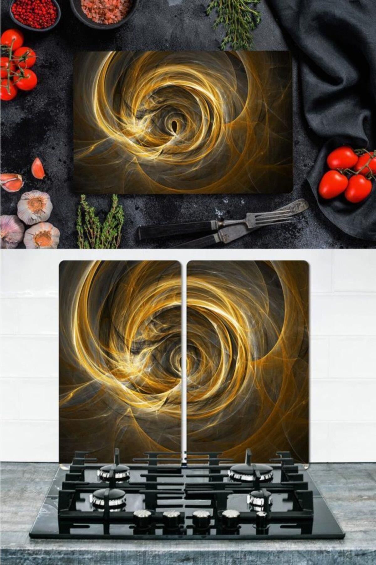 Takım Halinde Merkez 20x30 cm Kesme Tablası ve 2'li 30x52 cm Cam Ocak Koruyucu 4'lü Ocaklar