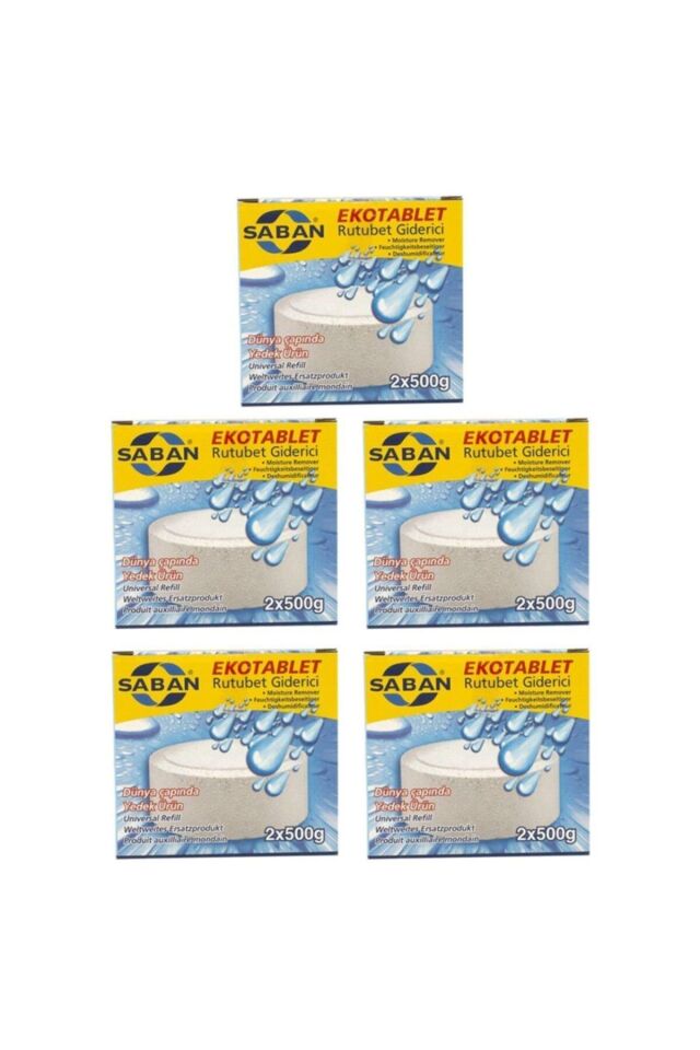 5 Adet 2x500Gr - NATUREL - Nem Alıcı Rutubet Giderici Yedek Tablet