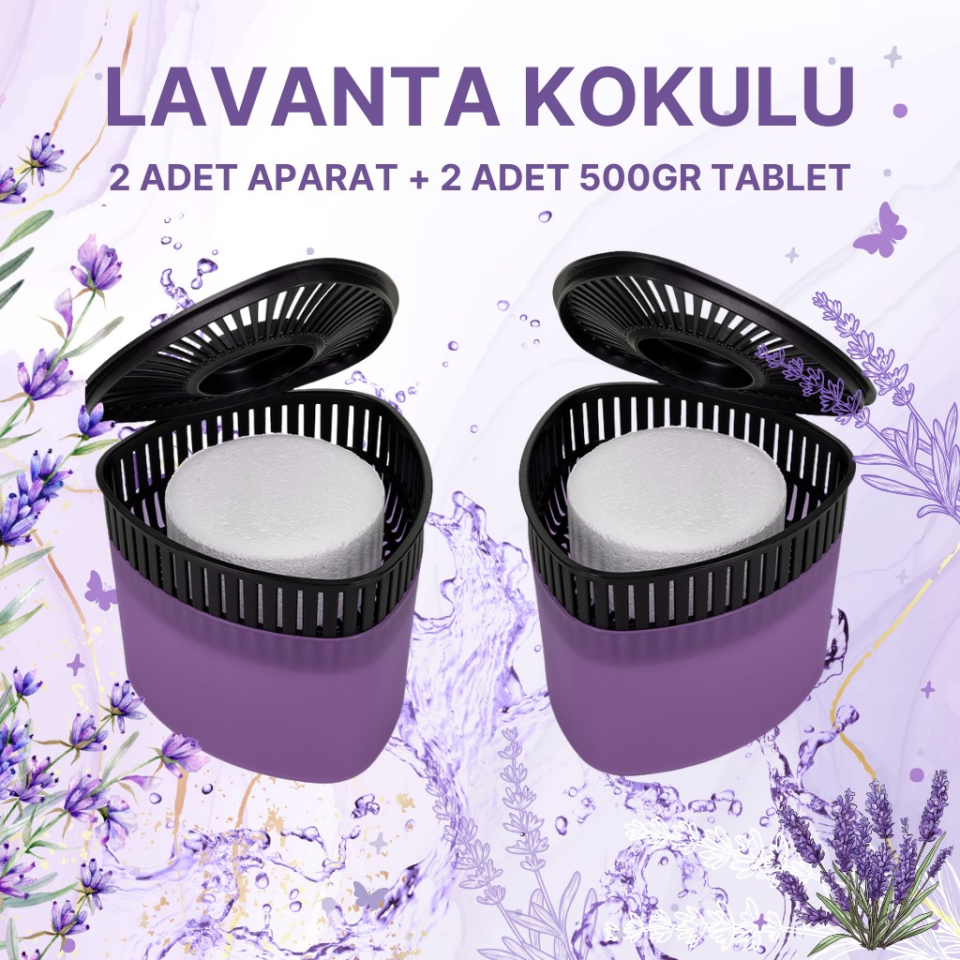 2 Adet 500GR - LAVANTA - Nem Alıcılı Ve Rutubet Giderici Aparat Üçgen (TABLET DAHİL)