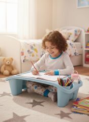 Plastik Hobi Masası Laptop Sehpası Mavi