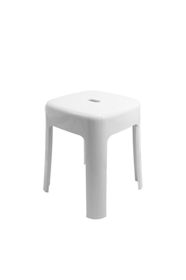 Beyaz, Plastik Alaska Model Sağlam Tabure 36x36x46cm