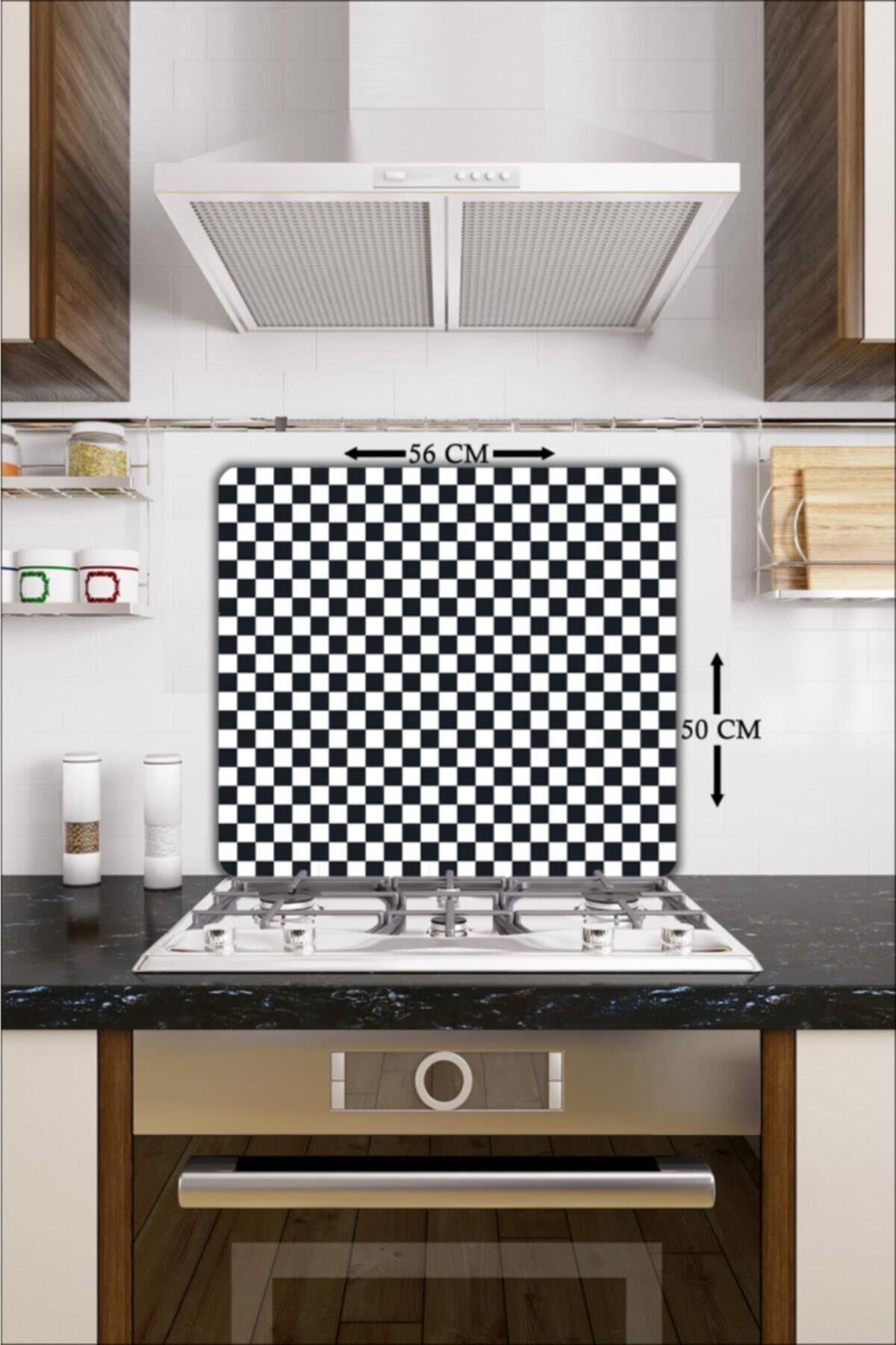 50X56 cm Cam Ocak Koruyucu Dama