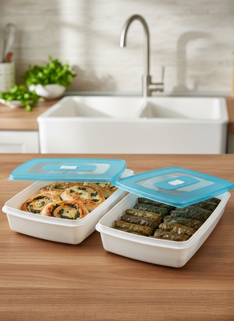 2'li Mavi, Kapaklı Kilitli Saklama Kabı