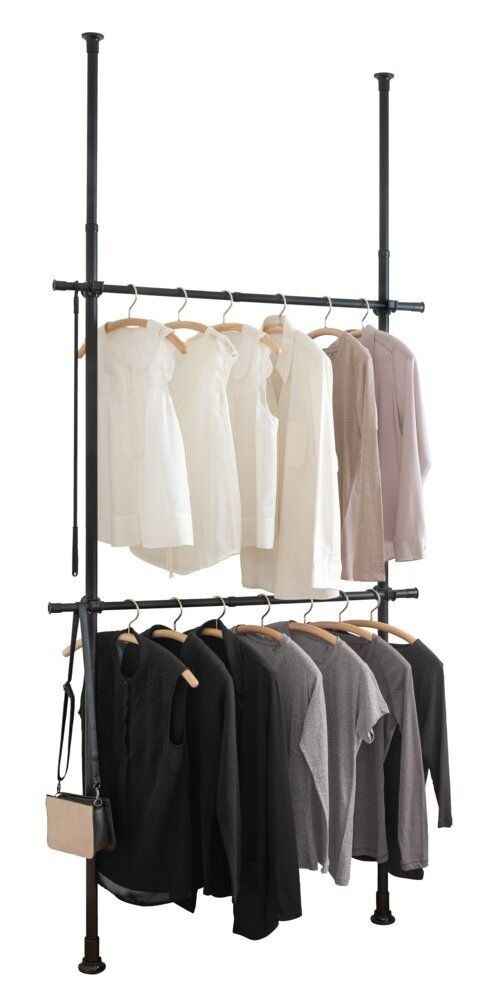 Teleskopik Elbise Askılığı Siyah