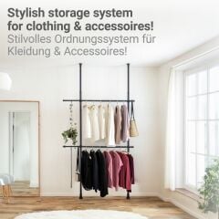 Teleskopik Elbise Askılığı Siyah