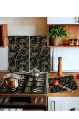Takım Halinde Buğlem 20x30 Cm Kesme Tablası Ve 2'li 30x52 cm Cam Ocak Koruyucu 4'lü Ocaklar