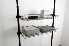 Siyah Sepet Raf 2 Adet  – Teleskopik Sistem Uyumlu Tek Modül