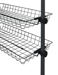 Siyah Sepet Raf 2 Adet  – Teleskopik Sistem Uyumlu Tek Modül