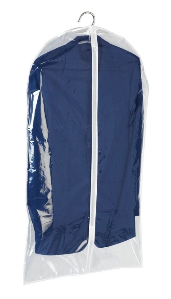 Şeffaf Fermuarlı Elbise Kılıfı | Askılı Ceket & Elbise Koruma Kılıfı 100x60 Cm