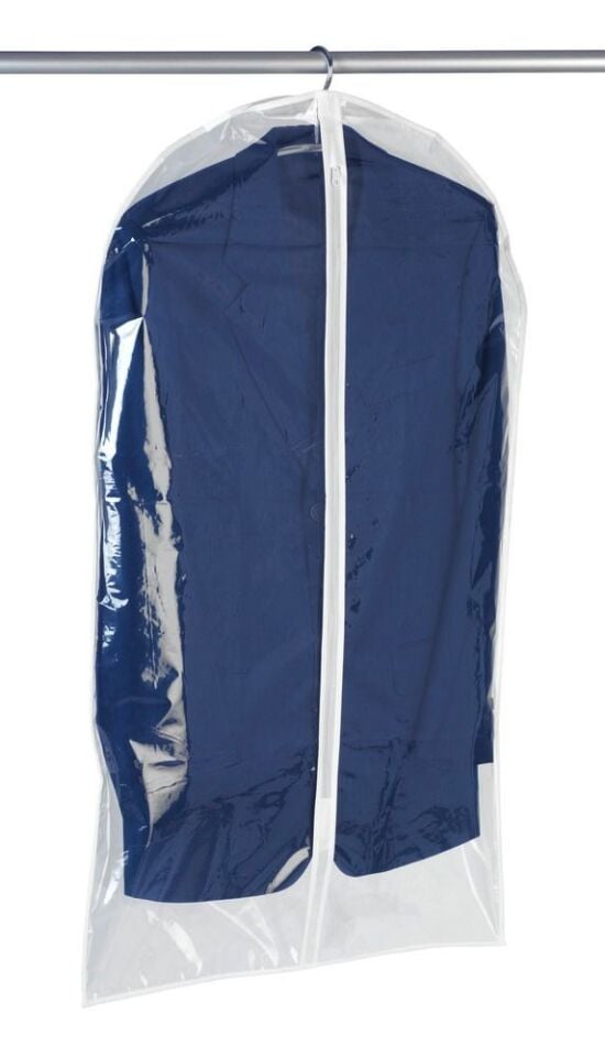 Şeffaf Fermuarlı Elbise Kılıfı | Askılı Ceket & Elbise Koruma Kılıfı 100x60 Cm