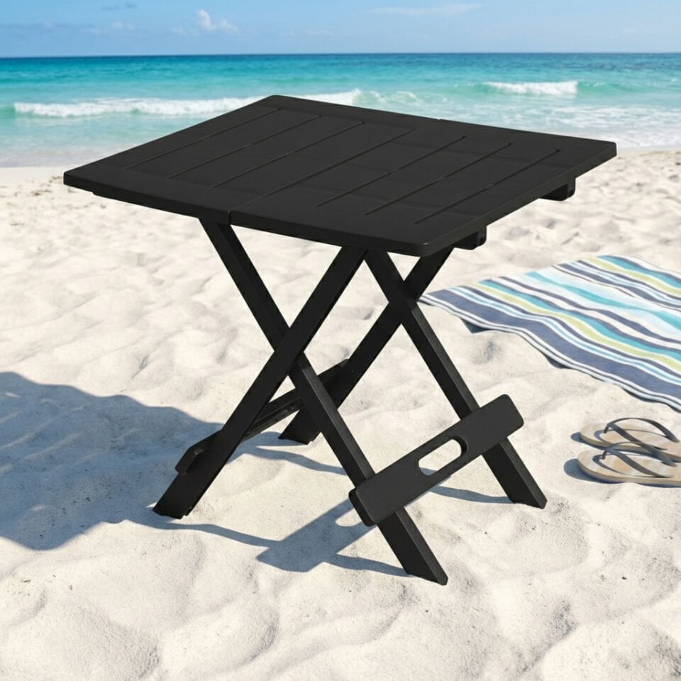 Siyah, Plastik Katlanabilir Piknik Masası