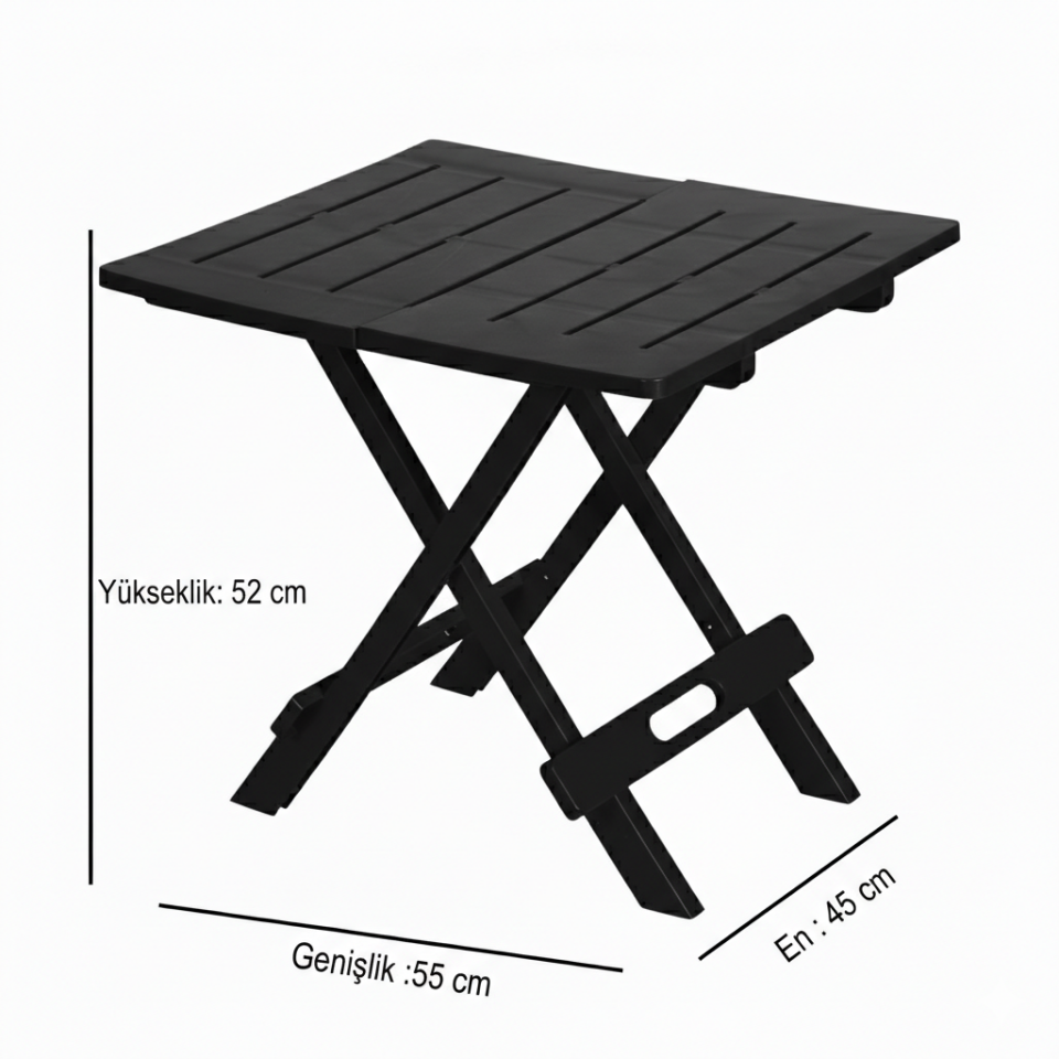 Siyah, Plastik Katlanabilir Piknik Masası