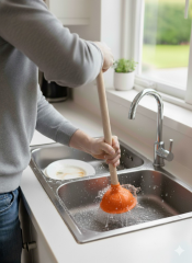 Turuncu - Klozet, Banyo ve Lavabo Gider Açma Pompası