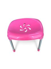 Pembe, Çocuk Sandalyesi Metal Ayaklı Tabure
