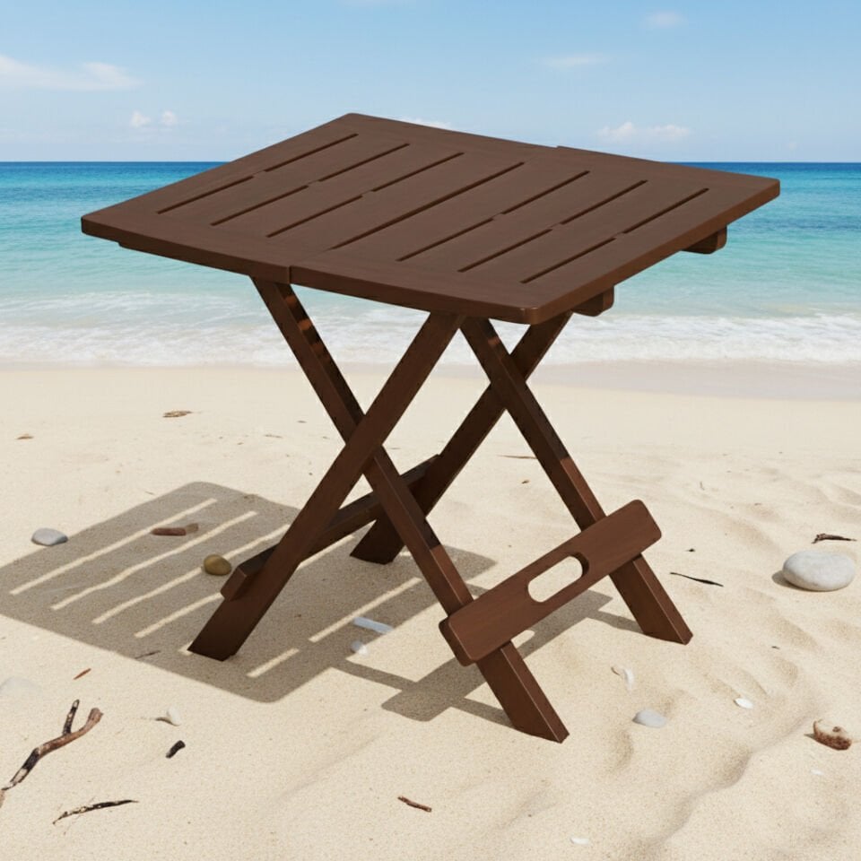 Kahverengi, Plastik Katlanabilir Piknik Masası