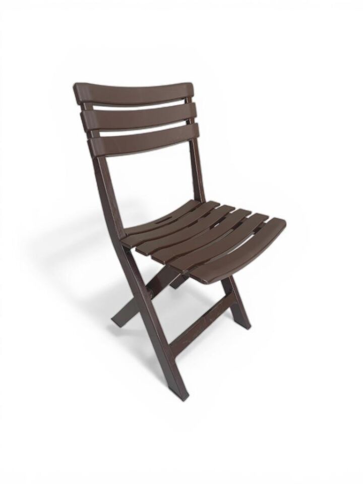 Kahverengi, Bahçe Balkon Piknik İç ve Dış Mekan Katlanır Plastik Sandalye