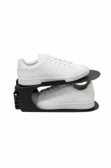 Siyah - 4'lü Set - Ayarlanabilir Ayakkabı Rampası - Çift Katlı Düzenleyici