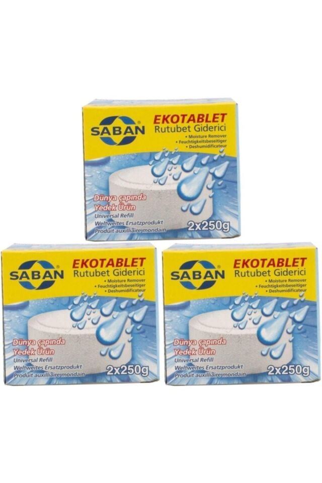 3 Adet 2x250 gr Nem Alıcı Rutubet Giderici Yedek Tablet Natural