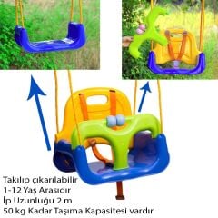 Çocuk Salıncağı - Salıncak Emniyet Kemerli MAVİ
